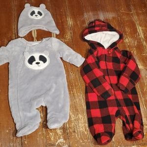 0-3 month fleece outfit bundle